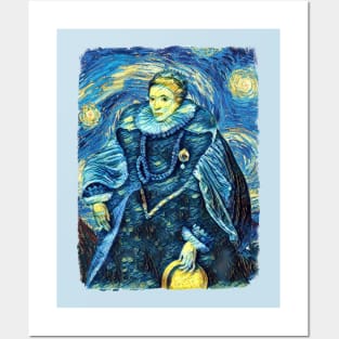 Queen Elizabeth Van Gogh Style Posters and Art